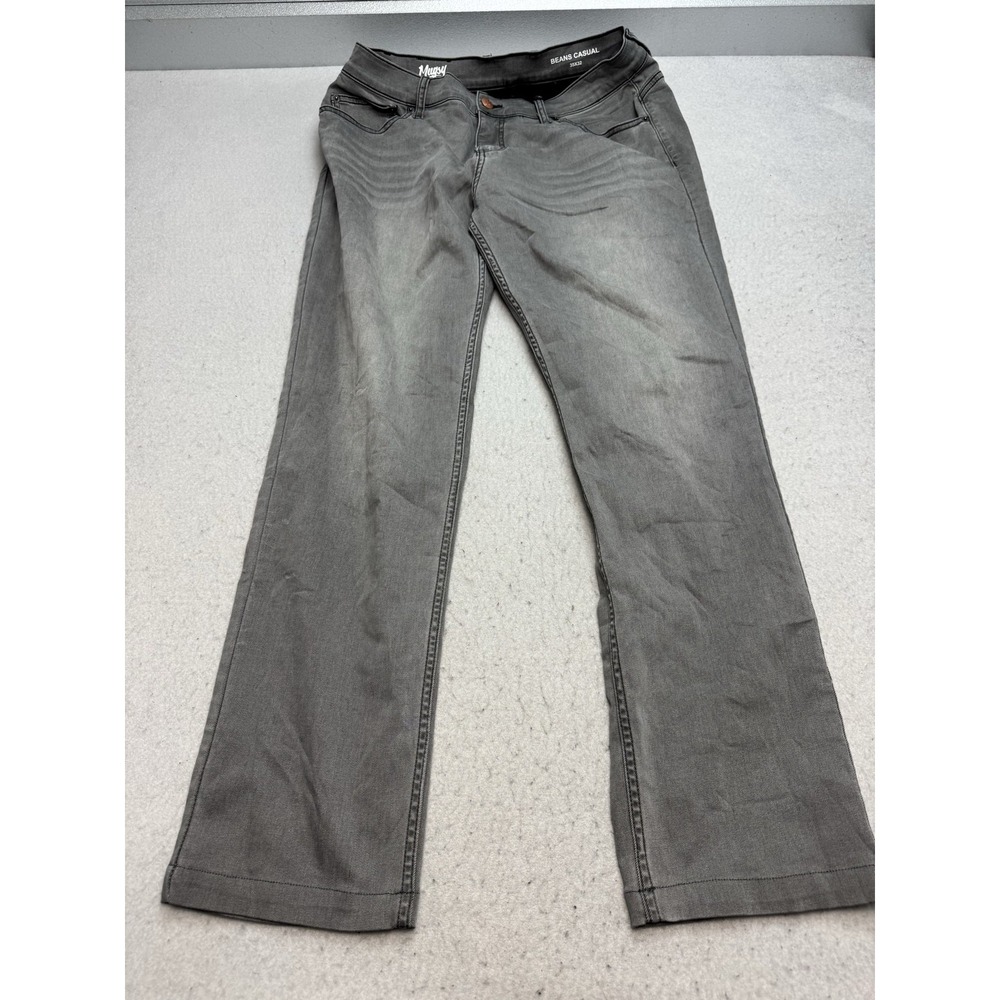 Mugsy Beans Casual Jeans Mens 35x32 Gray Straight Stretch Denim Pants Casual